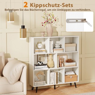 Costway Βιβλιοθήκη με ράφια 3 επιπέδων & ξύλινα πόδια - Γραφείο & ... Costway Βιβλιοθήκη με ράφια 3 επιπέδων & ξύλινα πόδια - Γραφείο & ...