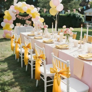 VEVOR Χρυσές Σατέν Κορδέλες Καρέκλας 275x17cm - Σετ 100 Τεμαχίων YT... VEVOR Χρυσές Σατέν Κορδέλες Καρέκλας 275x17cm - Σετ 100 Τεμαχίων YT...