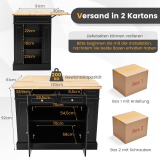 Costway Μαύρο Κουζινόσπιτο με Εκτεινόμενη Επιφάνεια από Καουτσουκό... Costway Μαύρο Κουζινόσπιτο με Εκτεινόμενη Επιφάνεια από Καουτσουκό...