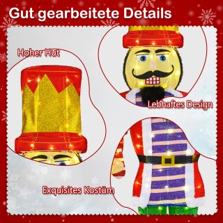 Costway 170 εκ. Χριστουγεννιάτικη Φιγούρα Καρυοθραύστης με Ζαχαροκά...