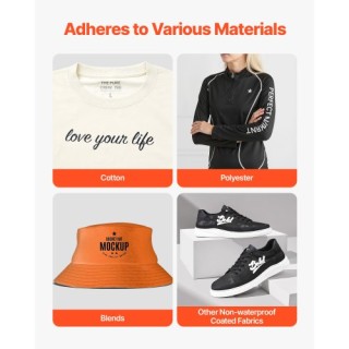 VEVOR Γυαλιστερό Μαύρο Ρολό Βινυλίου Θερμομεταφοράς 304.8 x 15240mm...