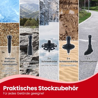 Costway Πτυσσόμενα Μπατόν Πεζοπορίας με Γρήγορη Απελευθέρωση για Ύψ...