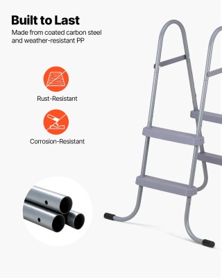 VEVOR Σκάλα Υπέργειας Πισίνας A-Frame 2 Σκαλοπατιών από Ατσάλι, για...