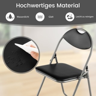 Costway Σετ 6 Πτυσσόμενες Καρέκλες με Μεταλλικό Σκελετό & Μαξιλαρωμ...