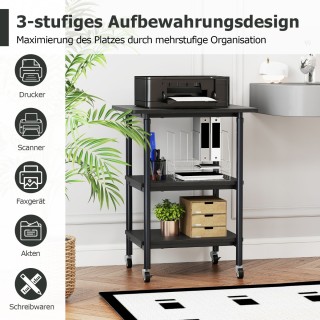 Costway  Τροχήλατο  Μεταλλικό  Σταντ Εκτυπωτή με Ρυθμιζόμενο Ύψος 6...