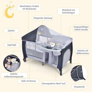 Costway Πολυλειτουργικό 4-σε-1 Παιδικό Κρεβατάκι με Αλλαξιέρα, Κου... Costway Πολυλειτουργικό 4-σε-1 Παιδικό Κρεβατάκι με Αλλαξιέρα, Κου...