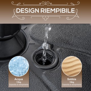 Outsunny Βάση για Ομπρέλα Στρογγυλή από Πλαστικό Γεμιζόμενη με Νερό...