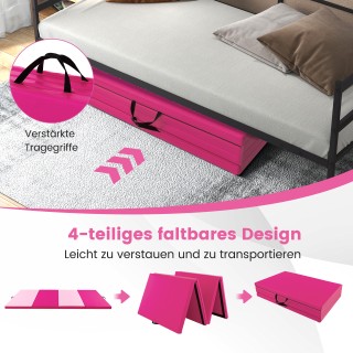 Costway Ροζ Πτυσσόμενο Στρώμα Γυμναστικής 300 x 117 x 5 cm FH10111WN