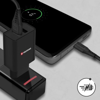 SWISSTEN Φορτιστής Ταξιδίου με Έξυπνο IC και 2x USB 2,1A Power + Κα...