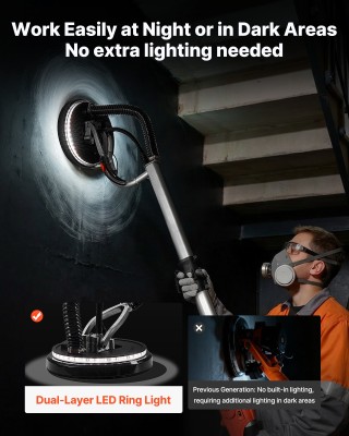 VEVOR Ηλεκτρικός Τροχός Τριβής Γυψοσανίδας 1010W, Εργαλείο Αφαίρεση...