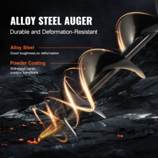 VEVOR  Τρυπάνι Γαιών Βενζίνης 63CC 2400W με 8 Δράπανο & 1 Προέκταση...