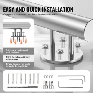 VEVOR 59 Χειρολισθήρες για Εξωτερικά Σκαλοπάτια Πλαϊνή Στήριξη BXG... VEVOR 59 Χειρολισθήρες για Εξωτερικά Σκαλοπάτια Πλαϊνή Στήριξη BXG...