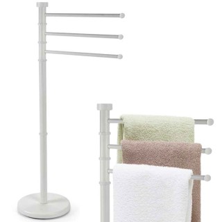 BAKAJI Βάση Πετσέτας Μπάνιου Μιλάνο με 3 Βραχίονες σε Λευκό Μέταλλο...
