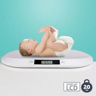 BAKAJI Babywaage, digitales LCD-Display, Neugeborenenwaage, 20 kg, weiß...