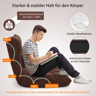 Costway Πτυσσόμενη Καρέκλα Δαπέδου με Ρυθμιζόμενη Πλάτη και Κοραλλέ... Costway Πτυσσόμενη Καρέκλα Δαπέδου με Ρυθμιζόμενη Πλάτη και Κοραλλέ...