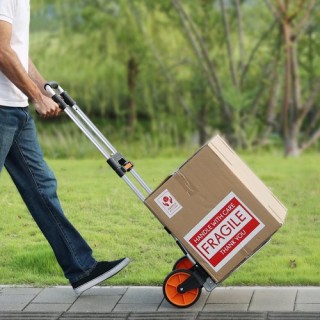 VEVOR Πτυσσόμενο Καρότσι Αλουμινίου Χειρός, με Τηλεσκοπική Λαβή και...