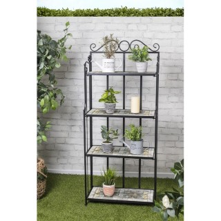 Galileo Εξωτερική μεταλλική ραφιέρα με 4 ράφια και κεραμικό διακοσμ...