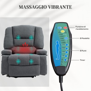 HOMCOM Πολυθρόνα Ανύψωσης Ανακλινόμενη με 8 Σημεία Μασάζ σε Ύφασμα ... HOMCOM Πολυθρόνα Ανύψωσης Ανακλινόμενη με 8 Σημεία Μασάζ σε Ύφασμα ...