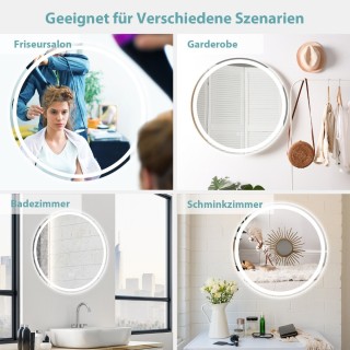 Costway Στρογγυλός Καθρέφτης LED με Ρυθμιζόμενη Φωτεινότητα και Αν... Costway Στρογγυλός Καθρέφτης LED με Ρυθμιζόμενη Φωτεινότητα και Αν...