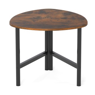 Costway Τριγωνικό Τραπεζάκι Καφέ με Μεταλλικά Πόδια, Οβάλ Τραπεζάκι...