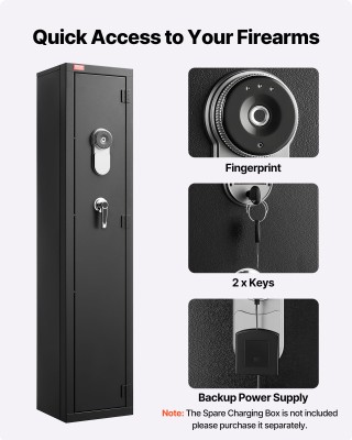 VEVOR Ατσάλινη Πυράντοχη Οπλοθήκη με Δακτυλικό Αποτύπωμα & Ψηφιακό ...
