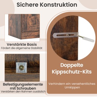 Costway Καφέ Ντουλάπι Κουζίνας με 4 Πόρτες & Ρυθμιζόμενα Ράφια - Μπ... Costway Καφέ Ντουλάπι Κουζίνας με 4 Πόρτες & Ρυθμιζόμενα Ράφια - Μπ...