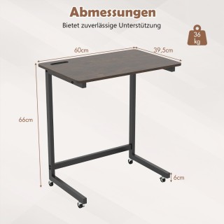 Costway Κινητό C-σχήματος Πλαϊνό Τραπέζι με Ρόδες & Βάση Κινητού - ...