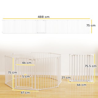 PawHut Περιφραγμένος Χώρος για Σκύλους με 8 Ρυθμιζόμενα Πάνελ και Α...