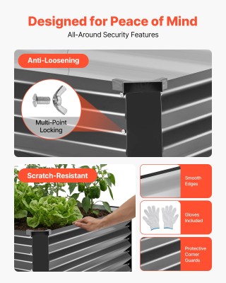 VEVOR Σετ 2 Γαλβανισμένα Ανυψωμένα Κρεβάτια Κήπου 2030x1020x460mm, ... VEVOR Σετ 2 Γαλβανισμένα Ανυψωμένα Κρεβάτια Κήπου 2030x1020x460mm, ...