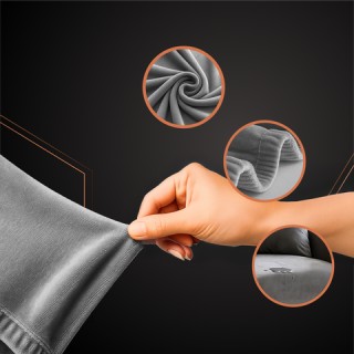 Ruhhy Ελαστικό Βελούδινο Κάλυμμα Γωνιακού Καναπέ - Σκούρο Γκρι, 145...