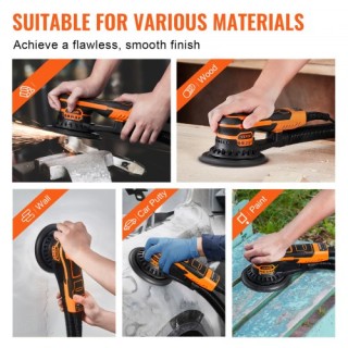 VEVOR  Τυχαίος Τροχιακός Τριβέας 6 με 10 Γυαλόχαρτα και 6 Ταχύτητες...