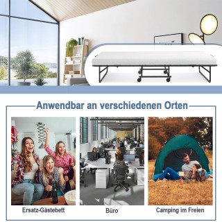 Costway Πτυσσόμενο Κρεβάτι με Μαλακό Στρώμα Memory Foam και Σταθερό...