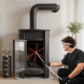 VEVOR Σετ Σαρώθησης Καμινάδας: Πτυσσόμενη Βούρτσα 10m με Ανταλλακτι...