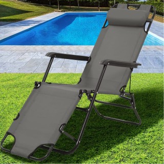 BAKAJI  Καρέκλα Πολυθρόνα Εξωτερικού Χώρου Κήπου Ανακλινόμενη σε Ξα...