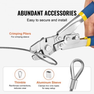 VEVOR  Καλώδιο Ανοξείδωτου Χάλυβα T304 1/16 7x7 20m για Κάγκελα BXG...