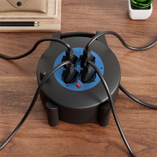 BAKAJI Πολύπριζο με Καλώδιο 10 Μέτρων και Διακόπτη Προστασίας, 4 Θέ...