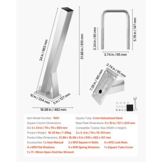 VEVOR Βάση Βίντσι Σκάφους με U-Bolts για Τρέιλερ 76x76-101 mm CYJPZ...