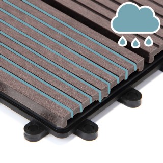 BAKAJI Σετ 11 Πλακίδια Δαπέδου WPC για Εξωτερικό Κήπο 30x30 cm Τορτ...