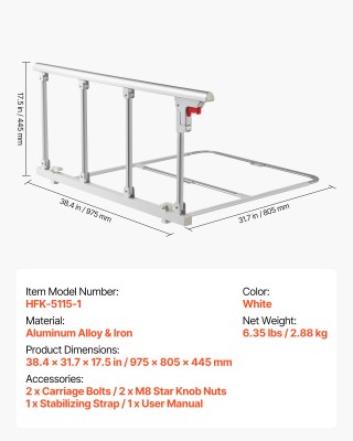 VEVOR Πτυσσόμενος Σιδηρόδρομος Κρεβατιού για Ηλικιωμένους - Σταθερή... VEVOR Πτυσσόμενος Σιδηρόδρομος Κρεβατιού για Ηλικιωμένους - Σταθερή...