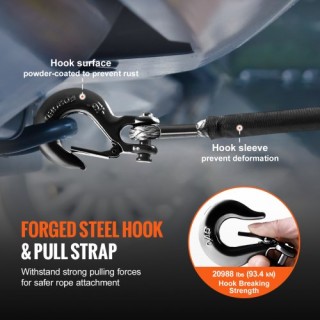 Συνθετικό Σχοινί Βίντσι VEVOR 3/8x100 26,500 lbs με Προστατευτικό Κ...