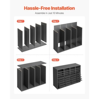 VEVOR Ξύλινος Οργανωτής Λογοτεχνίας 36 Θέσεων με Ρυθμιζόμενα Ράφια ...