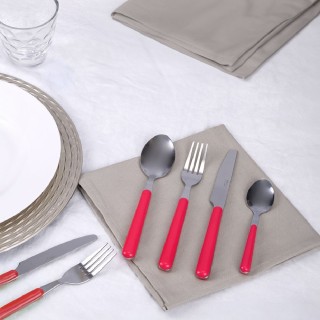 Galileo Σετ 24 ανοξείδωτα μαχαιροπίρουνα με κόκκινη λαβή Movida Sib...