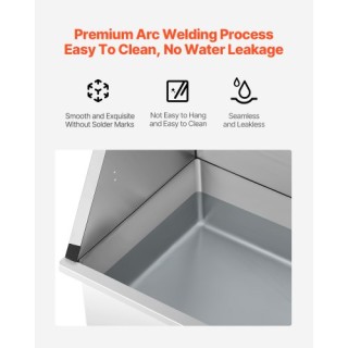 VEVOR Μπανιέρα Καλλωπισμού Κατοικιδίων από Ανοξείδωτο Ατσάλι με Βρύ...