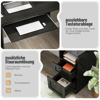 Γωνιακό Γραφείο L-Σχήματος με Ενσωματωμένο Σταθμό Φόρτισης και Πολυ...