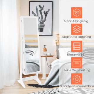 Costway 2-σε-1 Καθρέφτης και Ντουλάπα Κοσμημάτων με Ρυθμιζόμενο Ολ... Costway 2-σε-1 Καθρέφτης και Ντουλάπα Κοσμημάτων με Ρυθμιζόμενο Ολ...