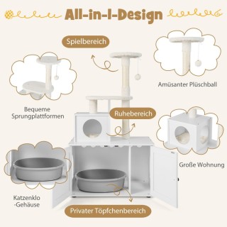 Costway Πολυλειτουργικό Έπιπλο Γάτας με Κρυφό Χώρο Τουαλέτας και Ον... Costway Πολυλειτουργικό Έπιπλο Γάτας με Κρυφό Χώρο Τουαλέτας και Ον...