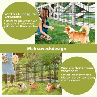 Costway  5 Τεμάχια Διακοσμητικός Κήπος Φράχτης από Μέταλλο, 87 x 98...