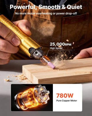 VEVOR Εύκαμπτος Ατράκτου Τροχός 780W 25000RPM με Ποδόπληκτρο και Σε...