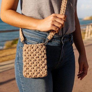 Villa dEste Home Mini τσάντα παραλίας με πλεκτό ιμάντα σε βαμβάκι 1...