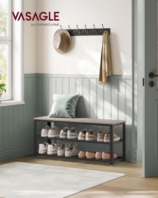 VASAGLE Παπουτσοθήκη Γκριζο-Μαύρη με Μεταλλικό Πλαίσιο και Ράφια 10... VASAGLE Παπουτσοθήκη Γκριζο-Μαύρη με Μεταλλικό Πλαίσιο και Ράφια 10...